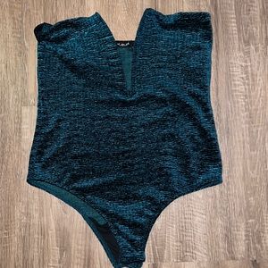Urban Outfitters emerald green strapless bodysuit, size Large